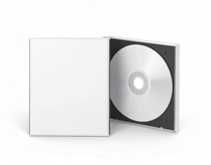 Blank CD/DVD Jewel Case Mockup: Flat Lay & Slightly Open. Media, Software & Minimal Music Branding