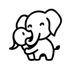 elephant vector illustration with his baby
