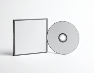 Blank CD/DVD Jewel Case Mockup: Flat Lay & Slightly Open. Media, Software & Minimal Music Branding