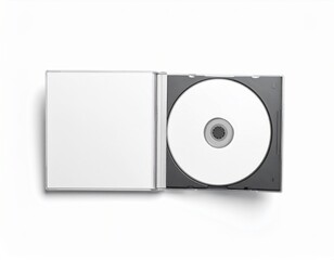 Blank CD/DVD Jewel Case Mockup: Flat Lay & Slightly Open. Media, Software & Minimal Music Branding