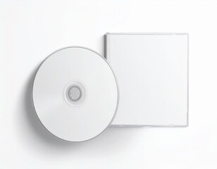 Blank CD/DVD Jewel Case Mockup: Flat Lay & Slightly Open. Media, Software & Minimal Music Branding