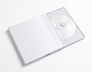 Blank CD/DVD Jewel Case Mockup: Flat Lay & Slightly Open. Media, Software & Minimal Music Branding