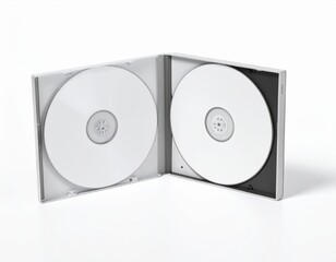 Blank CD/DVD Jewel Case Mockup: Flat Lay & Slightly Open. Media, Software & Minimal Music Branding