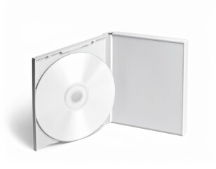 Blank CD/DVD Jewel Case Mockup: Flat Lay & Slightly Open. Media, Software & Minimal Music Branding