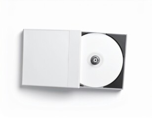 Blank CD/DVD Jewel Case Mockup: Flat Lay & Slightly Open. Media, Software & Minimal Music Branding