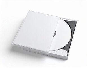 Blank CD/DVD Jewel Case Mockup: Flat Lay & Slightly Open. Media, Software & Minimal Music Branding