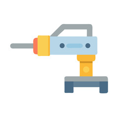 Minimalist illustration of jackhammer construction tool on black background