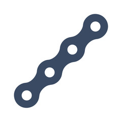 Minimalist Bicycle Chain Illustration on Solid Black Background