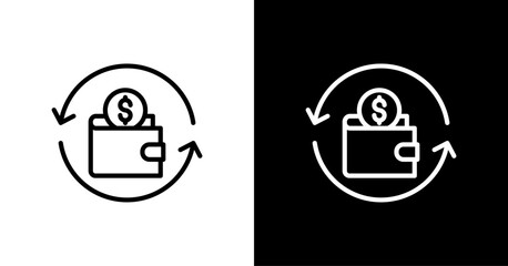 Cash Back White Icon Set Design