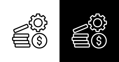 Cash Stack White Icon Set Design