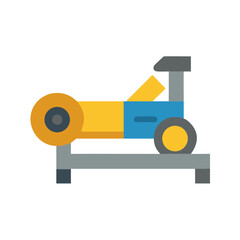 Flat design illustration of a mechanical engine on black background