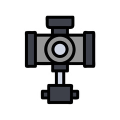 Fototapeta premium Flat design camera icon on black background illustration