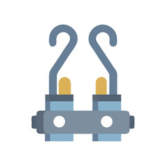 Obraz premium Pulley system illustration, flat style on black background