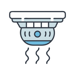 Minimalist smoke detector icon on clean black background