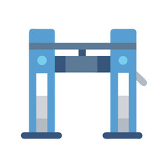 Blue car lift machine isolated on black background illustration