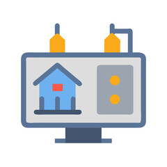 Home monitoring interface shown on computer screen illustration