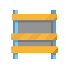 Minimalist flat design illustration of a wooden barrier