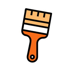 Stylized paint brush icon against a solid background