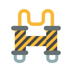 Hazardous area barrier flat vector icon on black background