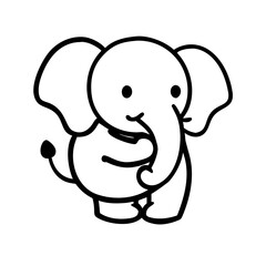Cartoon illustration of a cute elephant
