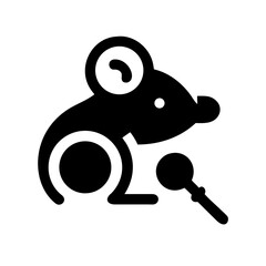 Silhouette of a mouse holding a microphone