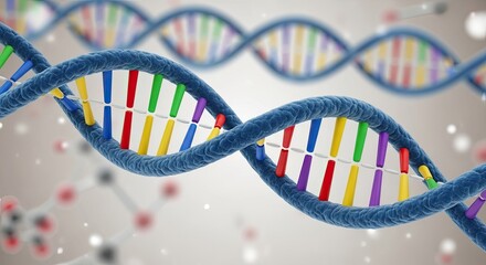 Closeup view of a dna double helix structure