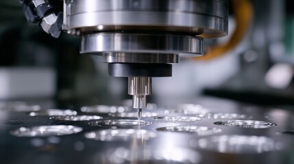 Advanced Machining Technology in Action: Precision Tools Engaging with Metal Workpieces for Perfect Manufacturing Output