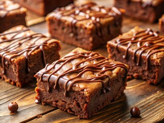 Brownies with chocolate drizzle
