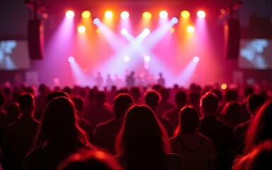 crowd at concert - summer music festival. High quality