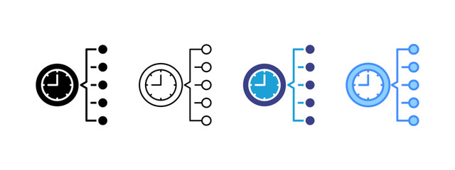 Timeline icon set multiple style collection