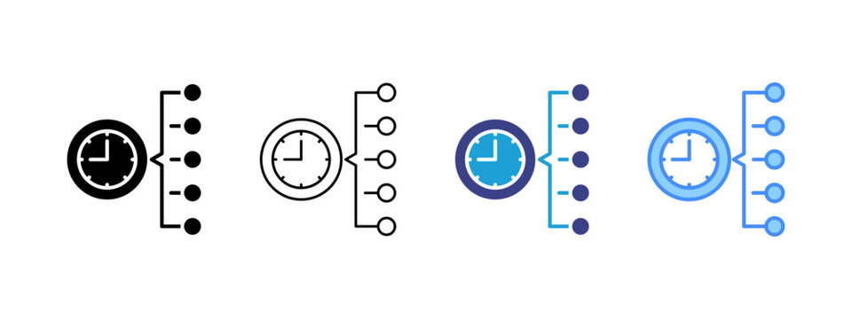 Timeline icon set multiple style collection
