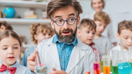 Exciting science experiment demonstration classroom educational content engaging environment close-up viewpoint learning concept