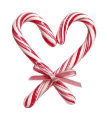 Fototapeta premium PNG Candy cane heart striped ribbon white.