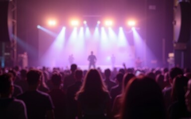 blurred  stage with concert crowd. High quality