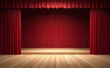 Wooden stage in an empty country concert hall , country, concert. High quality