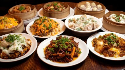 Delectable asian cuisine restaurant food photography warm lighting close-up culinary delight