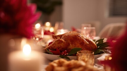 Thanksgiving feast celebration cozy home food photography warm atmosphere close-up gathering joy