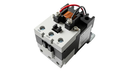 Isolated old technology object, an electric plug for power supply, on a white background