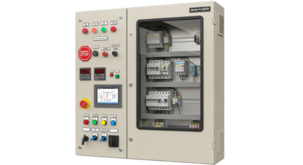 Industrial digital control panel technology for electrical power and equipment switch
