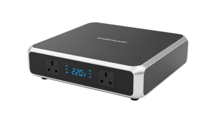 Black electronic wireless router device for