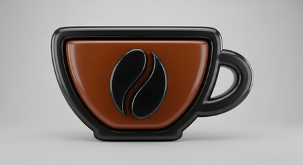 Coffee Bean Icon on Stylish Cup Design