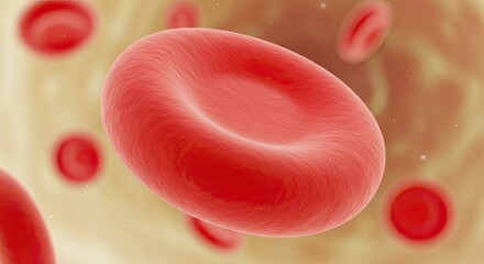 Closeup of a red blood cell, erythrocyte