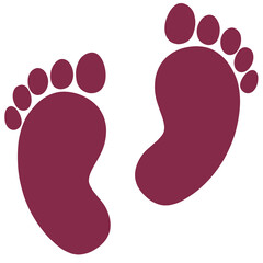 maroon silhouette human footprint icon