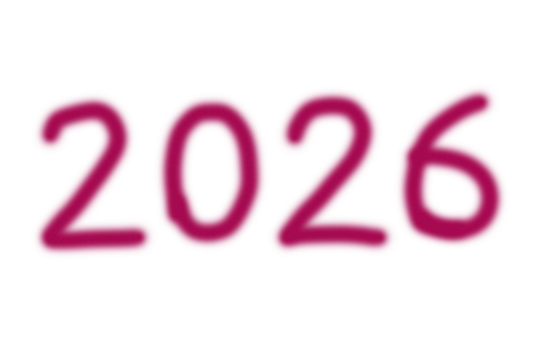 Handwritten magenta colored number twenty twenty six displayed as a year or date isolated on transparent background