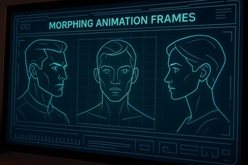 Morphing Animation Frames with Human Face Outlines on Digital Screen