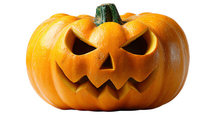 Spooky Jack-o'-Lantern: A vividly carved pumpkin, its eerie face illuminated, embodies the essence of Halloween spirit and fun. 