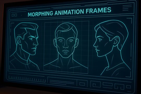 Morphing Animation Frames with Human Face Outlines on Digital Screen