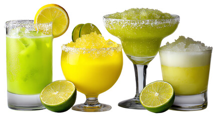 Citrus Delight: A vibrant array of refreshing cocktails and garnishes, featuring chilled beverages and zesty citrus fruits.