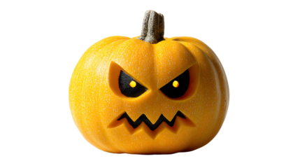 Spooky Halloween Pumpkin: A carved pumpkin with glowing eyes and a menacing grin stands as a classic symbol of Halloween.