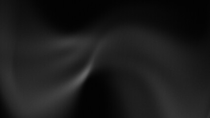 Pure abstract black background with gray gradient and soft wave curves